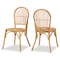 Baxton Studio Wina Modern Bohemian Natural Brown Rattan 2Piece Dining Chair Set 211-2PC-12768-ZORO - alternate 3